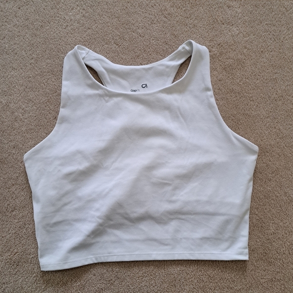 Gap Fit Set Of 2 Tank Bras White Black Sports Bra Size Large Activewear Top - Picture 6 of 13